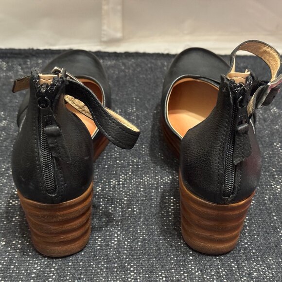 MIZ MOOZ Acadia Wide Mary Jane Platform Wedge Leather Sandal, Black, EU 40 - Picture 9 of 17